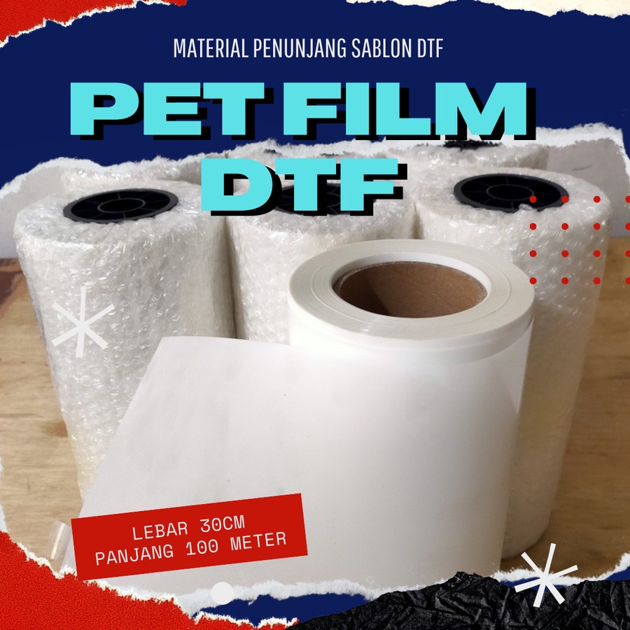 

Sablon Kaos DTF | Material PET Film DTF | 30 cm x 100 meter