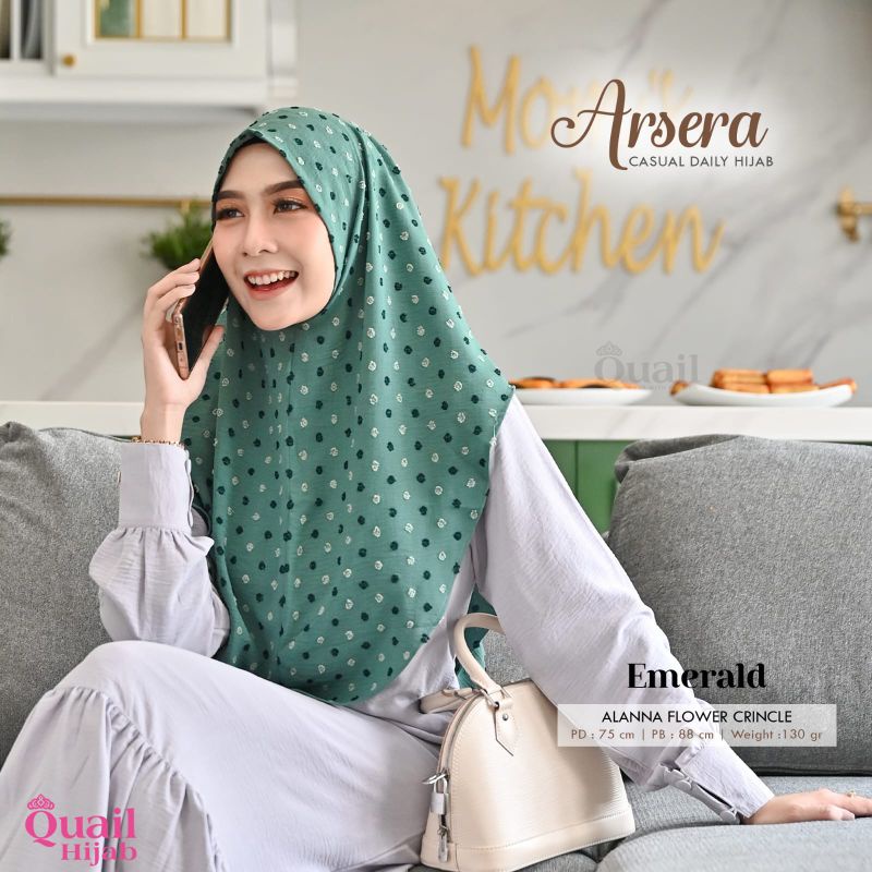 Jilbab Instan / Hijab Motif / Jilbab Crincle - Arsera Casual QuaiL Hijab