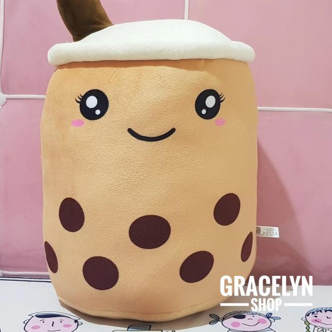 Boneka bantal boba milk tea brown sugar JUMBO - Brown Sugar