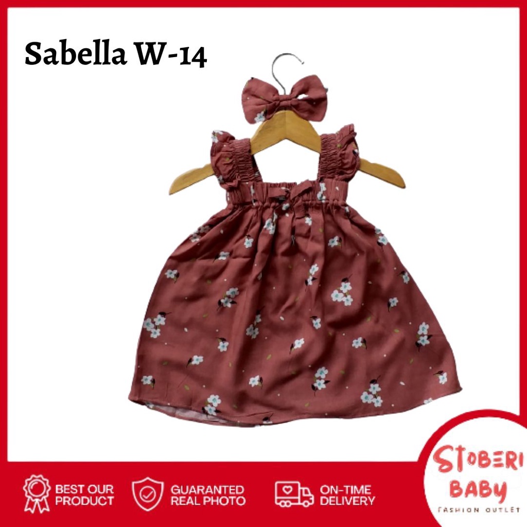 stoberi baby - BBB DRESS SABELLA dress anak perempuan bayi motif bunga lucu free headband / SAA2