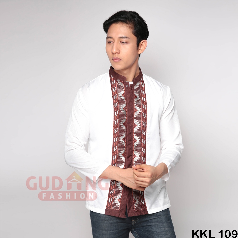 Kemeja Koko Kerah Shanghai Polos Panjang Casual Formal - Banyak Pilihan Warna KKL (COMB)