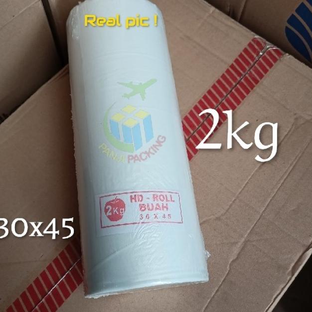 

Kantong Buah Sayur Telur Plastik Fotocopy HD Rol 30x45 supermarket 2kg