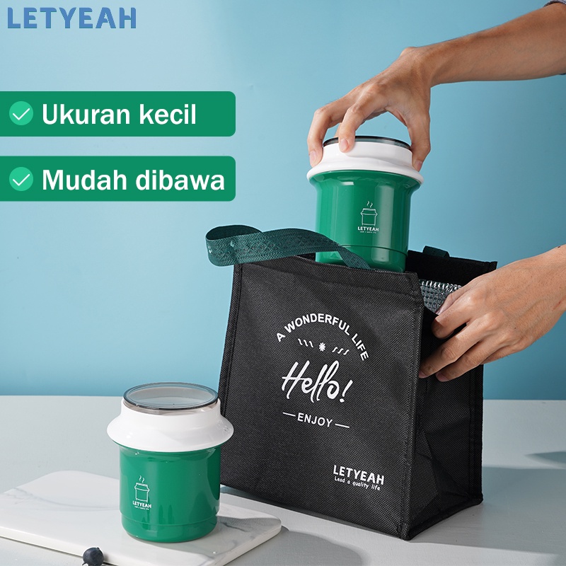 letyeah Cangkir sup anti tumpah tahan panas /550ml mangkuk sup portable /soup cup /breakfast cup