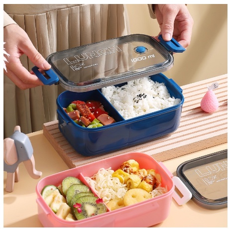 H1046 Lunch Box 1000ML / Kotak Bekal / Tempat Penyimpanan Makanan / Kotak Makan / Tempat Bekal