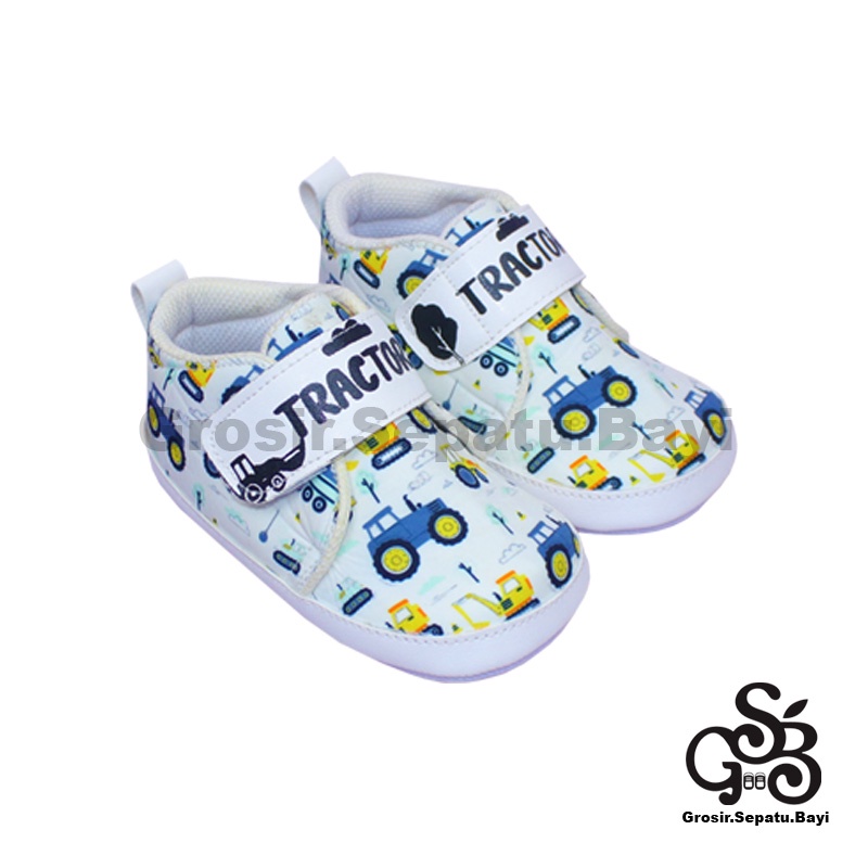 Sepatu Bayi - Baby Shoes - Prewalker  | 2-12 bulan | TRUCKTOR PUTIH ringan &amp; fleksibel