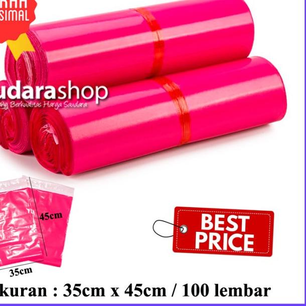 

Polymailer Packing (35cm x 45cm) 100 lembar / Polymailer 35x45 Hitam - Pink(Glossy)