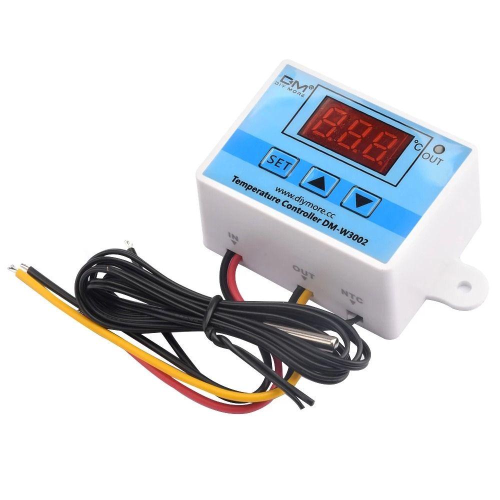 POPULAR Populer Termostat Suhu Digital Thermostat Control Switch Dengan Probe 10A 12V 24V 110V 220V Modul Termostat