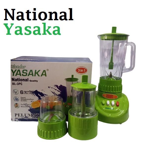 BLENDER PLASTIK YASAKA 3IN1  NATIONAL QUALITY,BL - 3 PC PISAU STAINLESS FOODGRADE MULTIFUNGSI