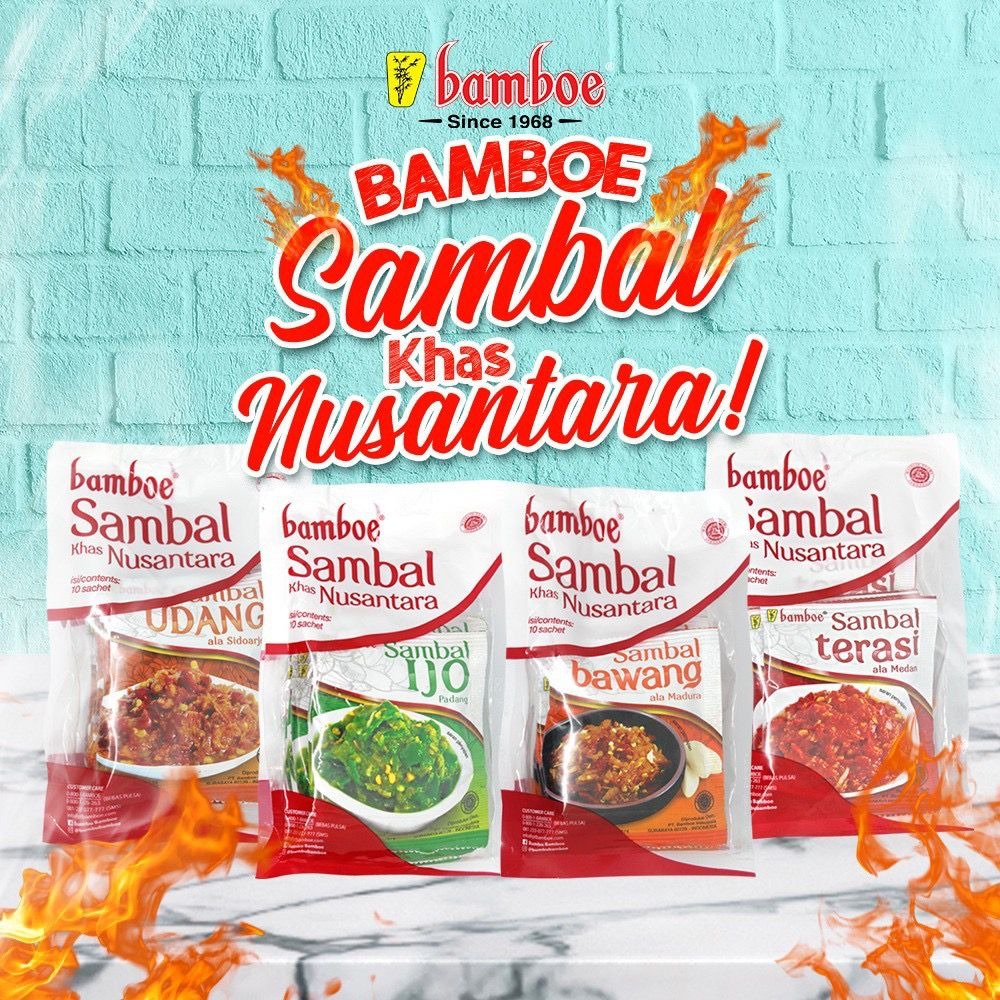 Jual Bamboe Sambel Sachet Isi 10pcs HALAL MUI - Sambal Terasi / Sambal ...