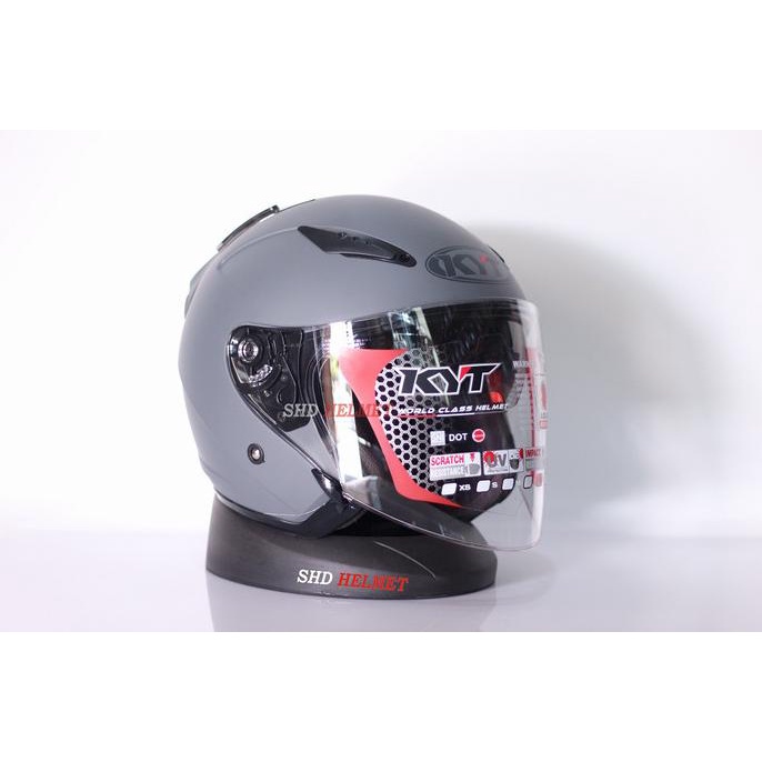 Helm Half Face KYT Galaxy Flat Solid Grey Doff KYT Abu Polos Doff