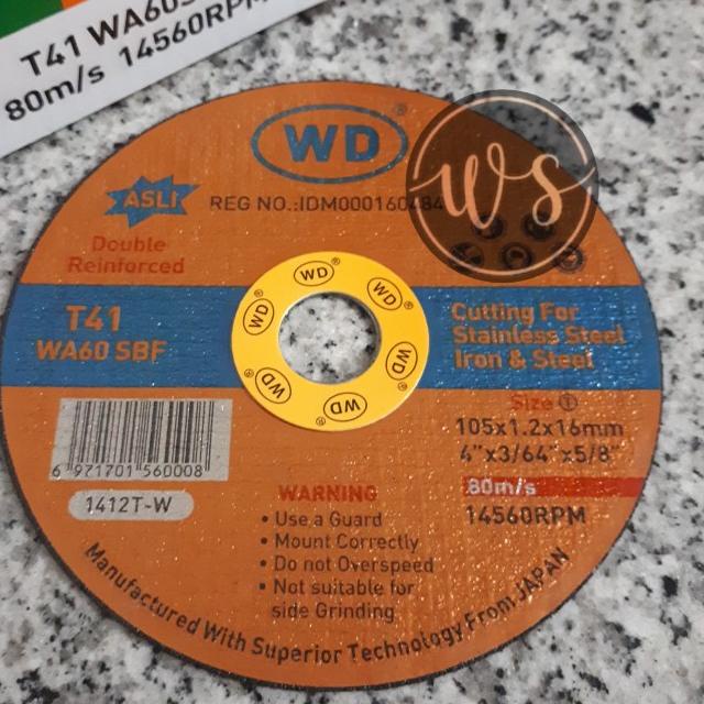 Batu potong gerinda/gurinda WD tipis 4 inch