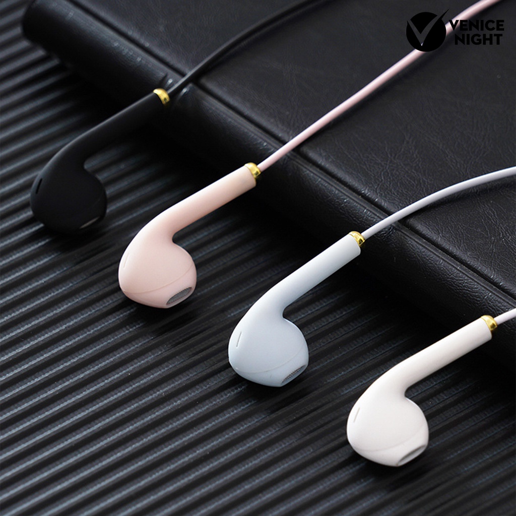 (VNEP) (Berkabel) Earbud Praktis Super Kualitas Suara 1.2m 3.5mm Mini In-ear Earphone Bergaya dengan Mikrofon untuk Karaoke