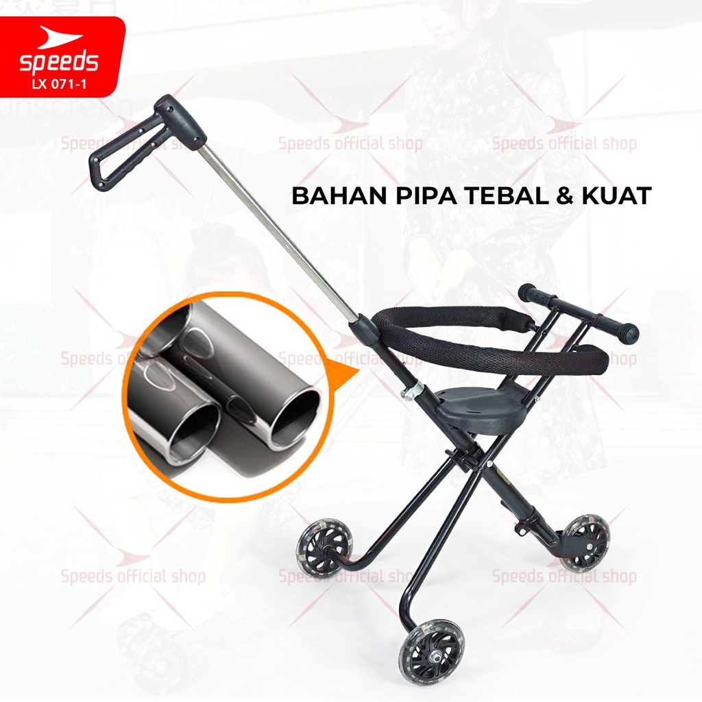SPEEDS Stroller Kereta Dorong Bayi Portabel Premium Anak Full Cover Fitur Lengkap Newborn Baby Stroller Travel LX 073-2
