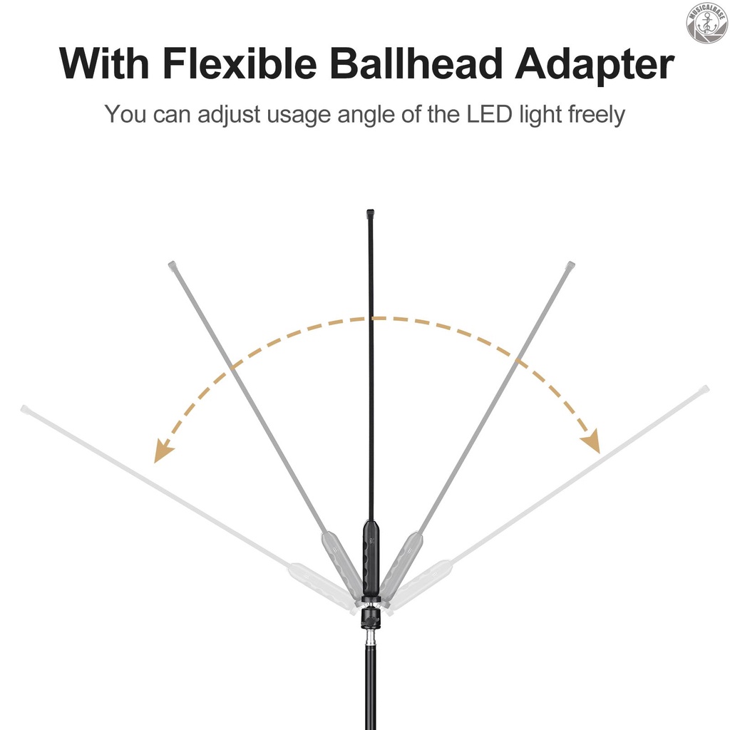 Andoer Set Lampu LED 2 = 3000K-5700K CRI95 + 2 + 2 + Stand + Kabel Charger USB + Tas Penyimpanan Panjang 2M