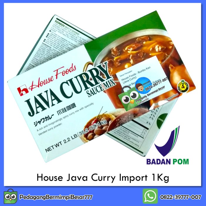 

HOUSE JAVA CURRY 1KG SAUS KARI KARI BLOK JEPANG