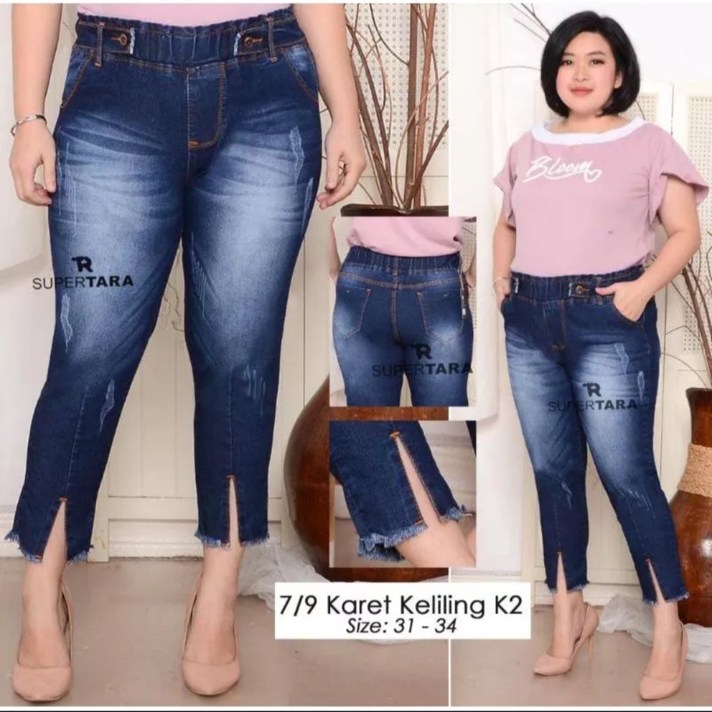 (31-38) VIRGO JEANS // ELLEN JEANS / CELANA JEANS 7/9 WANITA RUBBER 2