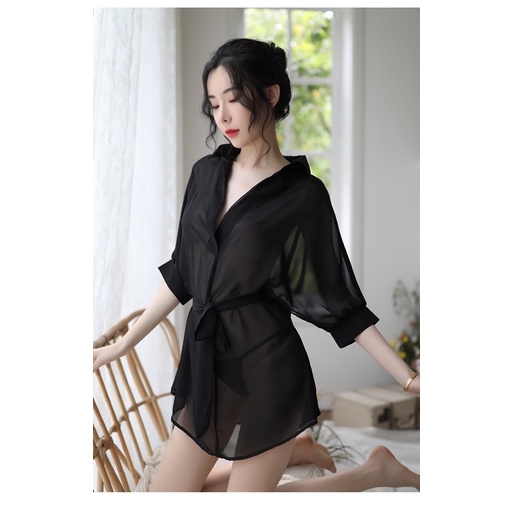 Crystal EVA Lingerie Kemeja Transparan Baju Tidur Kemeja Wanita / Baju Tidur Wanita Dewasa / Baju Dinas Wanita 04