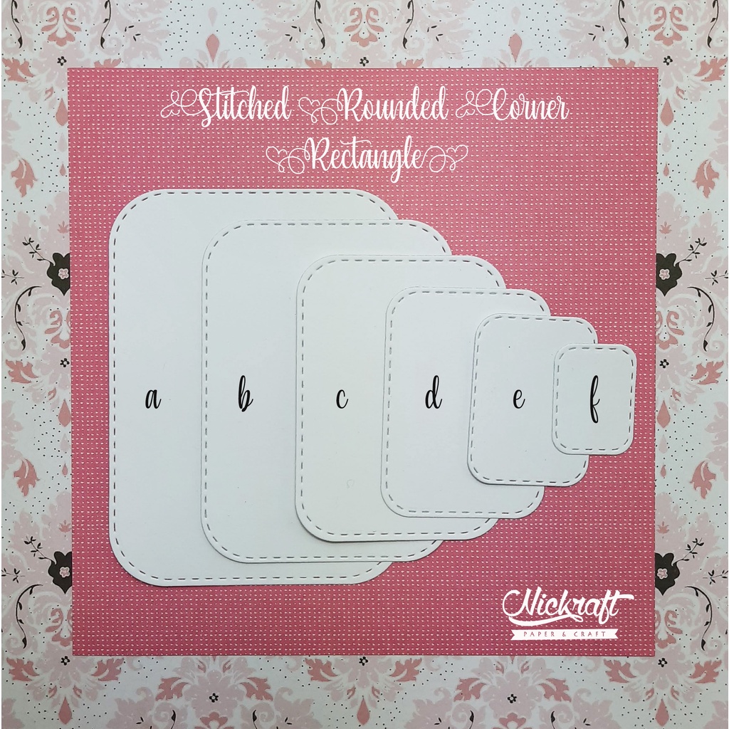 

STITCHED ROUNDED CORNER RECTANGLE - Bahan Scrapbook Label