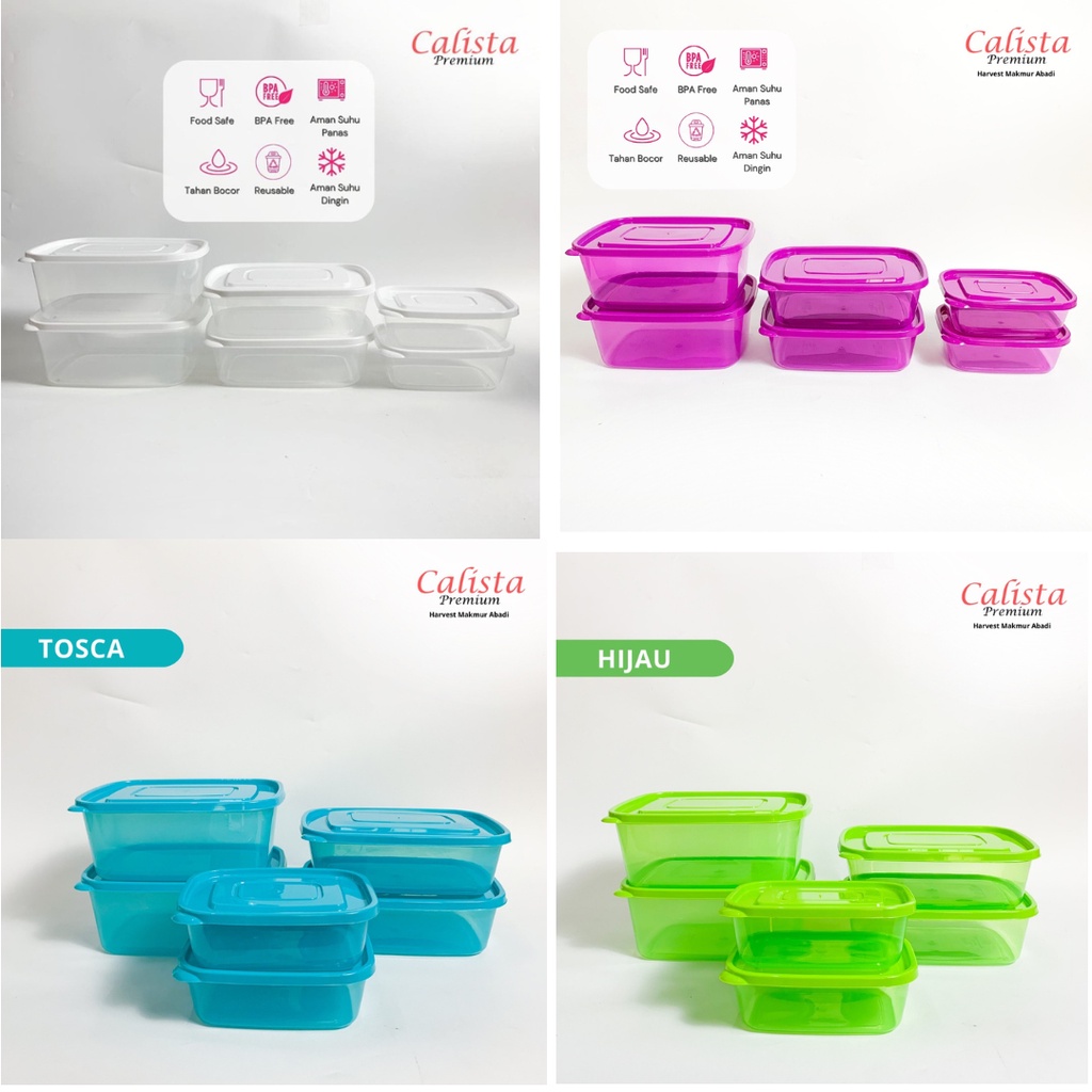 TOPLES PLASTIK KULKAS SET CALISTA FURANO PREMIUM FULL COLOUR SET 6PCS TEMPAT KOTAK BOX WADAH PENYIMPANAN MAKANAN FOOD CONTAINER SET FOOD PREPARATION STORAGE TOPLES KULKAS TEMPAT BUMBU DAPUR TEMPAT PENYIMPANAN SAYUR BUAH IKAN DI KULKAS CALISTA TOPLES SET