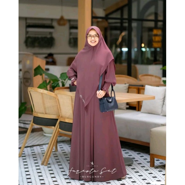 Gamis Faresta Set  ( Dress + Khimar Jumbo ) Original by shArarea