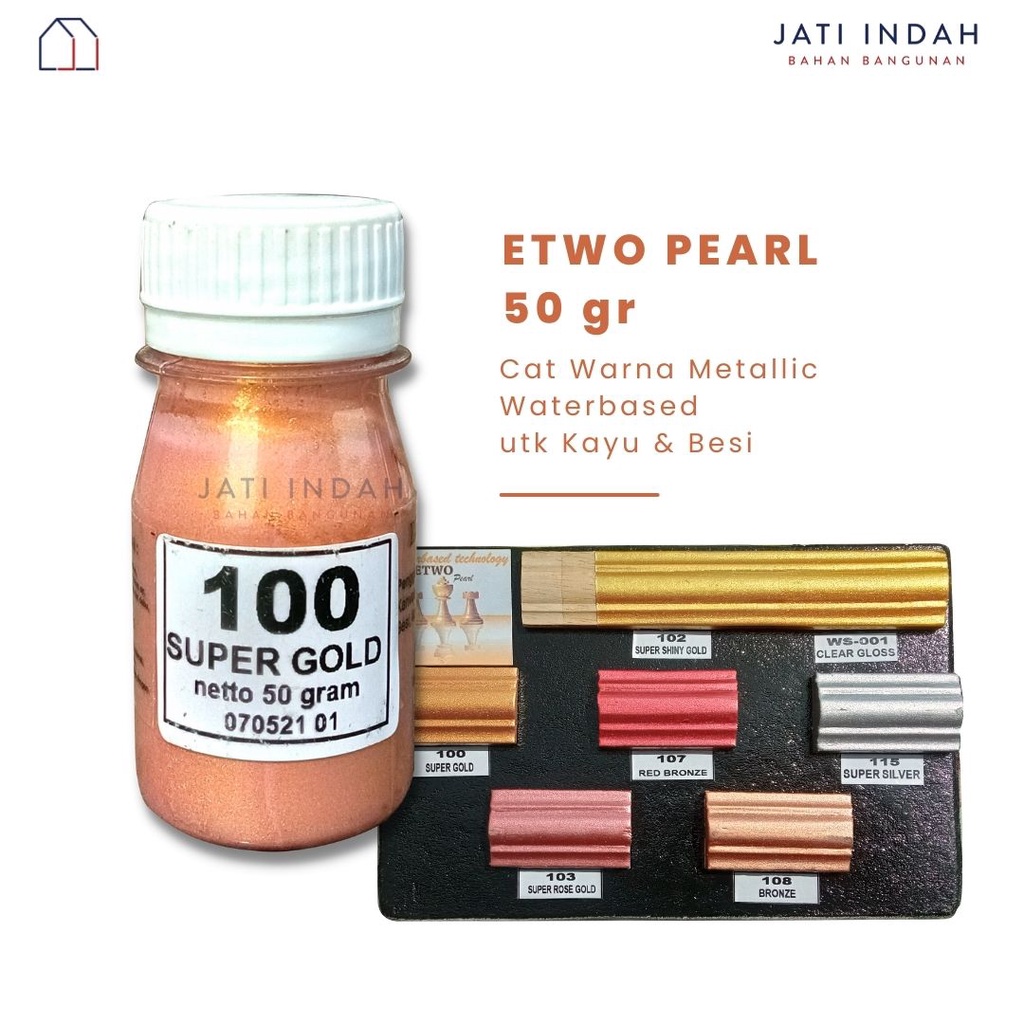 Eclat Etwo Pearl 50 gram Cat Seni Metalik Emas Tembaga Waterbased