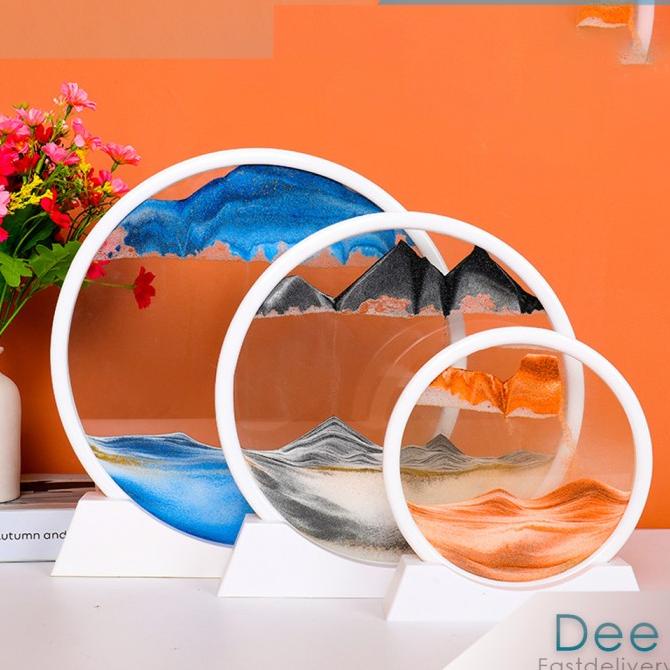 Moving sandscape - Moving Sand Painting art picture - ROUND FRAME