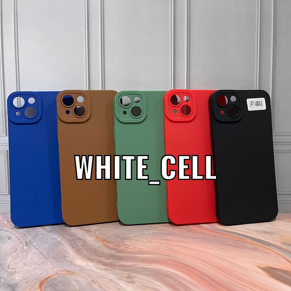 SoftCase ProCamera Silicon Matte Case Full Cover Case For Ip 14 Ip 14 Pro Max Ip 14 Plus Ip 14 Pro White_Cell