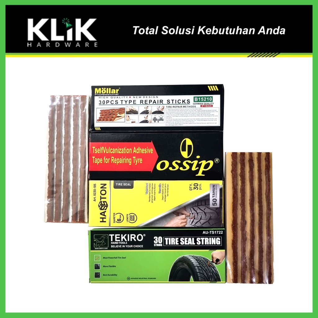 Refill Karet Tubles Cacing Tambal Ban Tubeless Per Box Isi 30 Stik