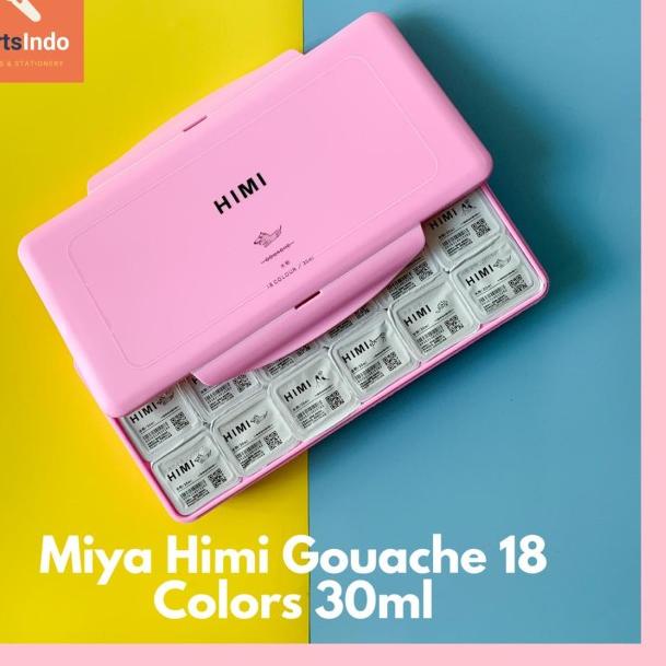

Gouache Paint Miya Cat Set 18 Colors x 30ml - Blue
