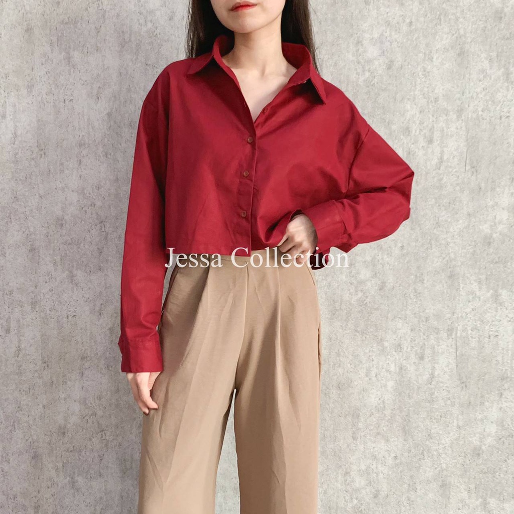 Premium Maroco Crop Longsleeve TH 372 COTTON