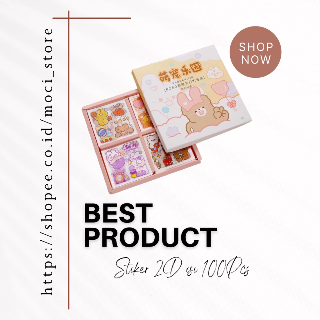 

Stiker 2D | Sticker botol minum 2D plastik anti air | Buku Diary Stiker Motif | 1 Box isi 100Pcs