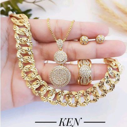 Xuping Set Perhiasan Wanita Gold Mewah Lapis Emas 24k 1125d