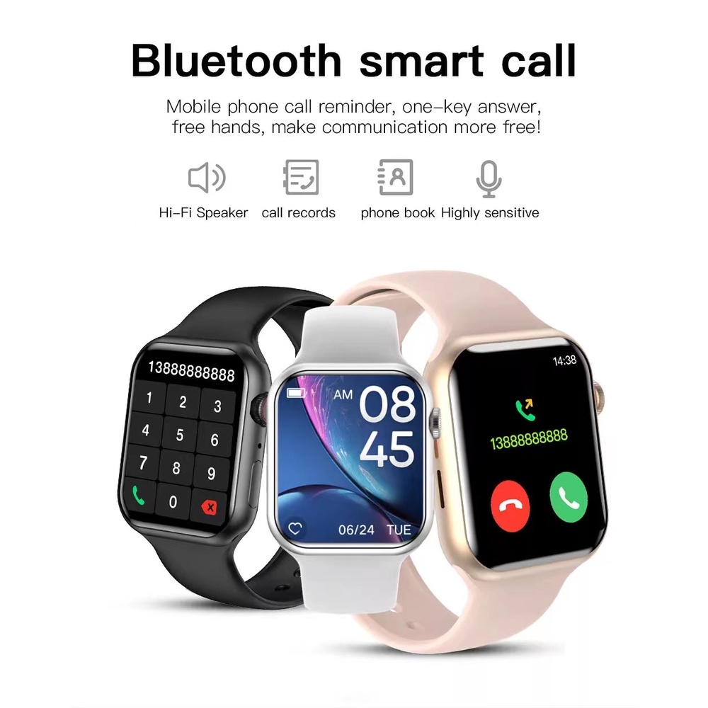 Jam Tangan Pintar Pria Murah Jam Tangan Pintar Tahan Air T500 + Layar Sentuh Bluetooth dengan Pedometer + Monitor Tekanan Darah Denyut Jantung + Kalkulator