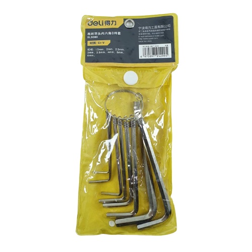 Kunci L Hex Key 8pcs Hexagonal Deli DL3080