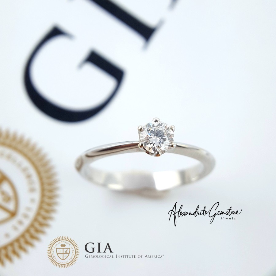 AG Jewellery D0422002 - Cincin Berlian GIA certificate 0.30ct E VVS2
