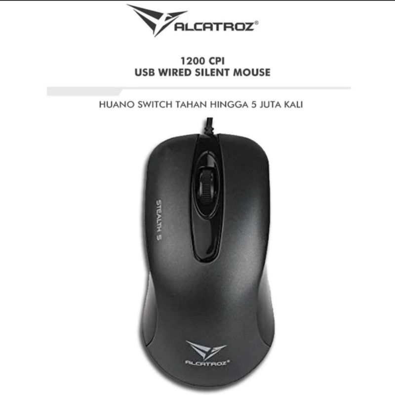 ALCATROZ Stealth 5 Silent Wired Mouse