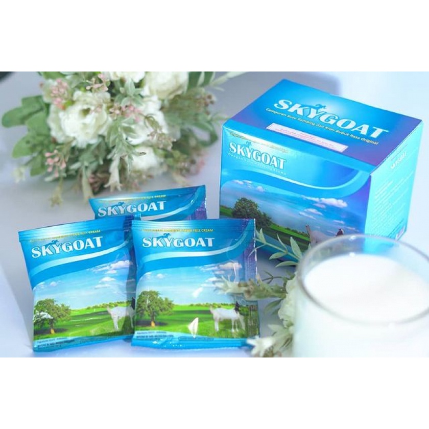 

Susu Kambing Etawa Bubuk Original SKYGOAT 1 Box isi 10 Sachet