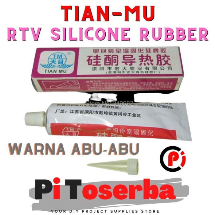 TIAN MU Lem Thermal Silicone RTV Rubber Pendingin Heatsink Isi ABU ABU