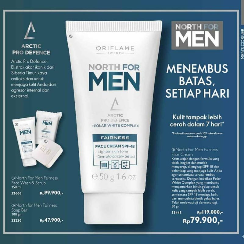 North For Men Fairness Face Cream SPF18//North For Men Ultimate Balance Face Cream