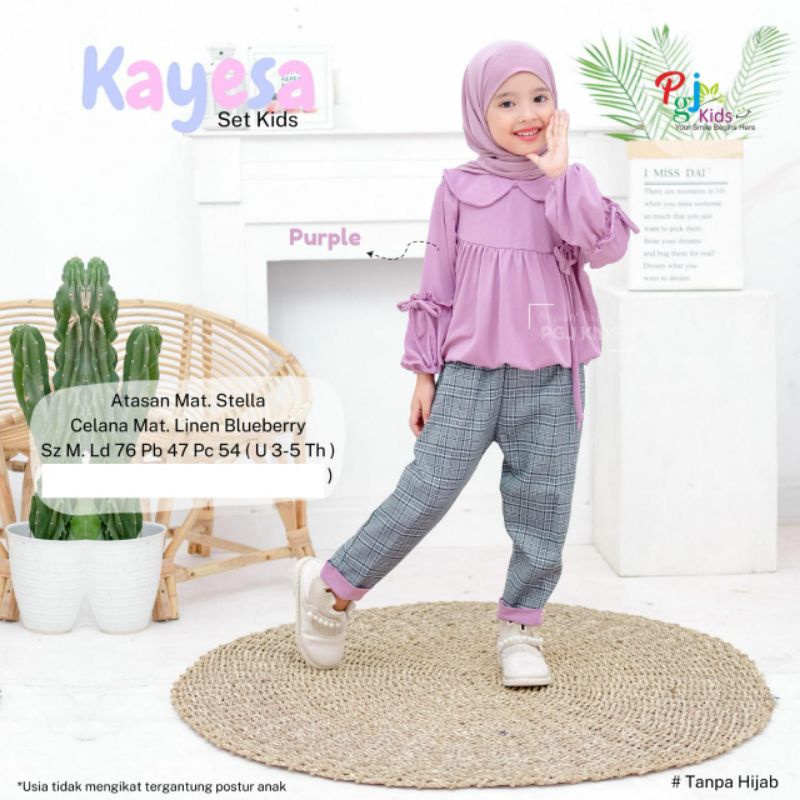 100% ORI Kayesa daily set anak by PGJ Kids / ukuran M L