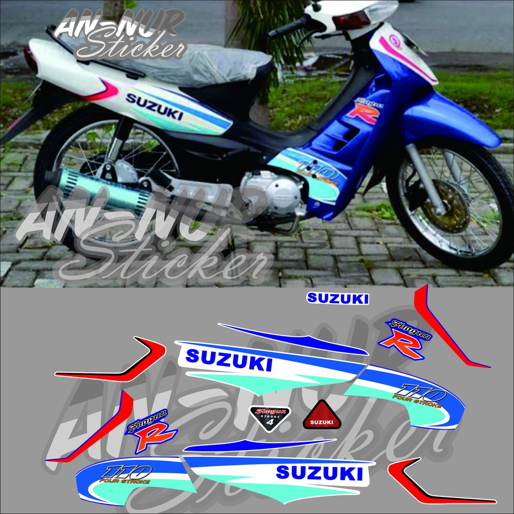 lis striping stiker shogun kebo biru putih
