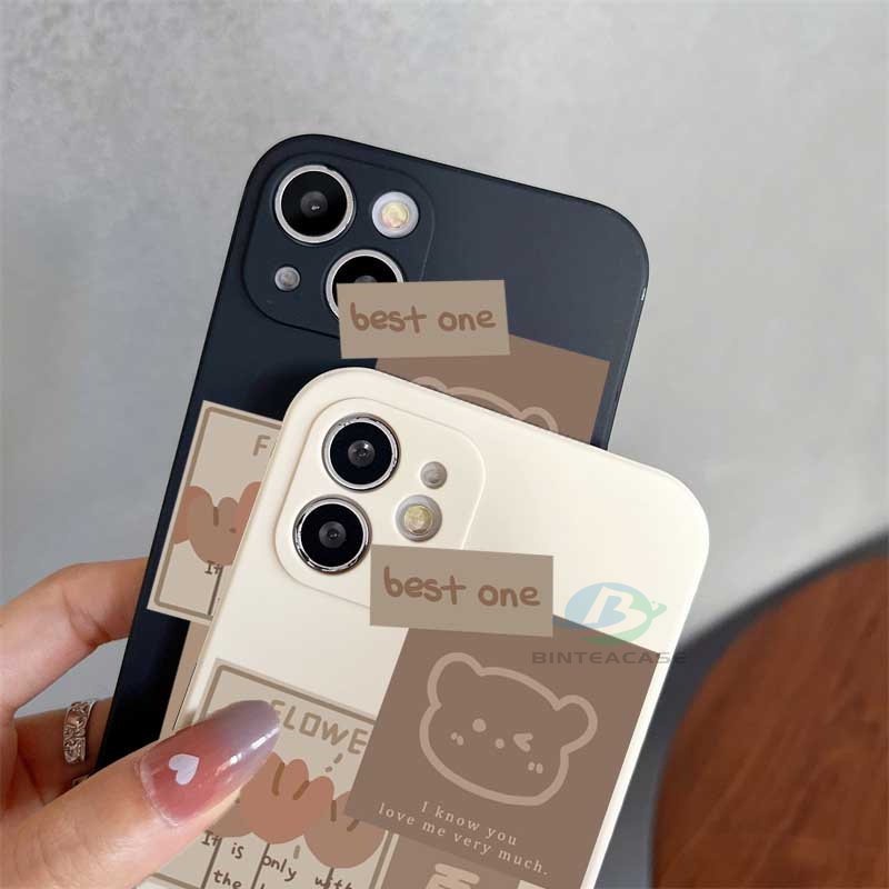 Casing Untuk OPPO A17 A77S A57 2022 A15 A16 A16K A54 A53 A12 A5S A7 A3S A11k A31 A52 A92 A94 A93 A37 F9 A1K Reno7 6 5F 4F Cute Bear Note Silicone Phone Case Binteacase