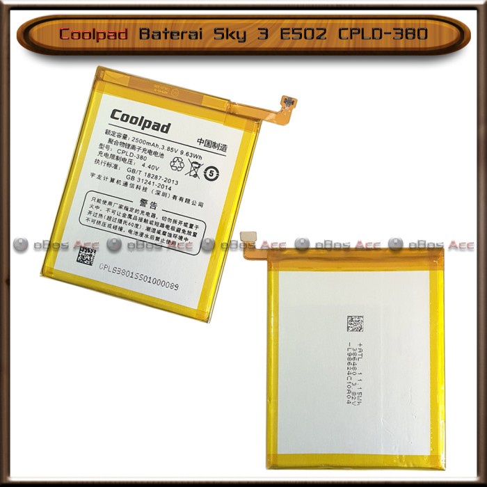 Baterai Coolpad Sky 3 E502 CPLD-380 CPLD380 Original Batre Batrai HP