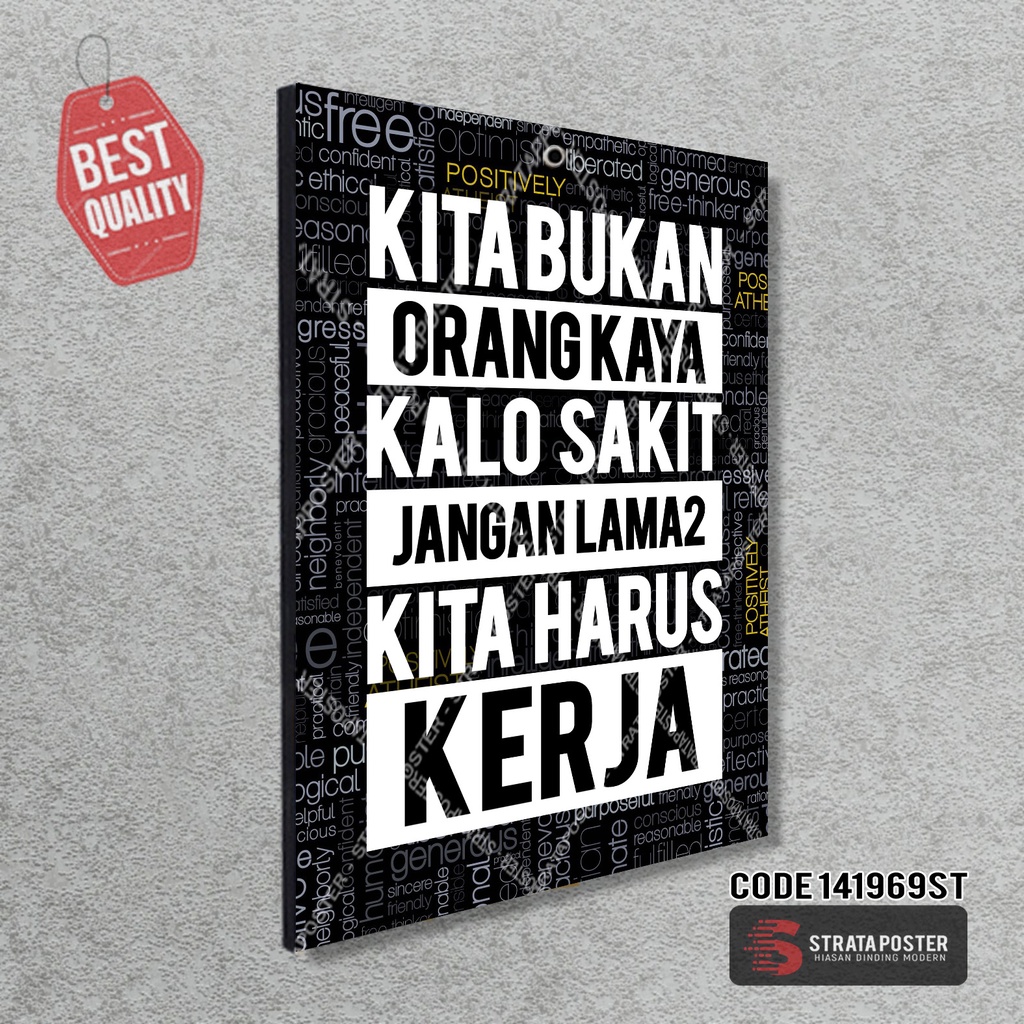 Hiasan dinding kata kata motivasi Poster quote Dekorasi ruangan Wall decor