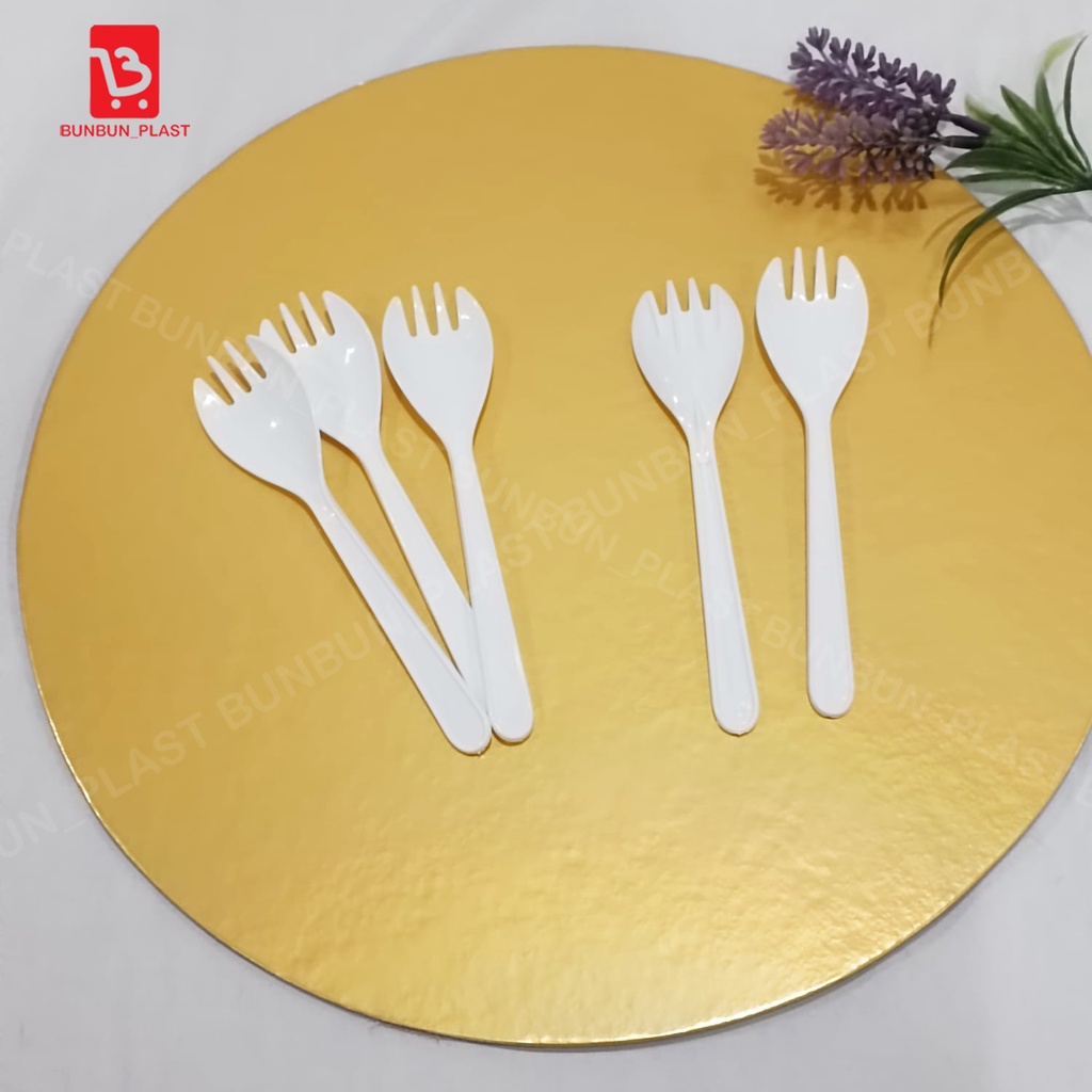 Sendok Garpu Plastik 2in1 / Sendok Plastik 2in1