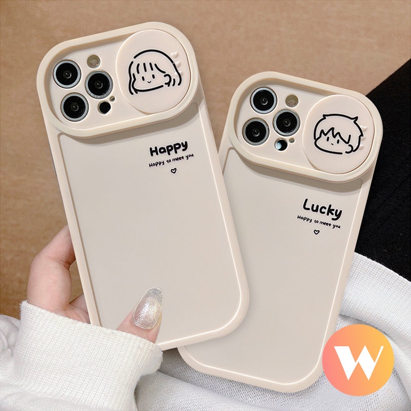 Casing Soft Case Tpu Motif Kamera Geser Untuk IPhone 11 13 12 Pro Max XR 7Plus 8Plus X XS Max