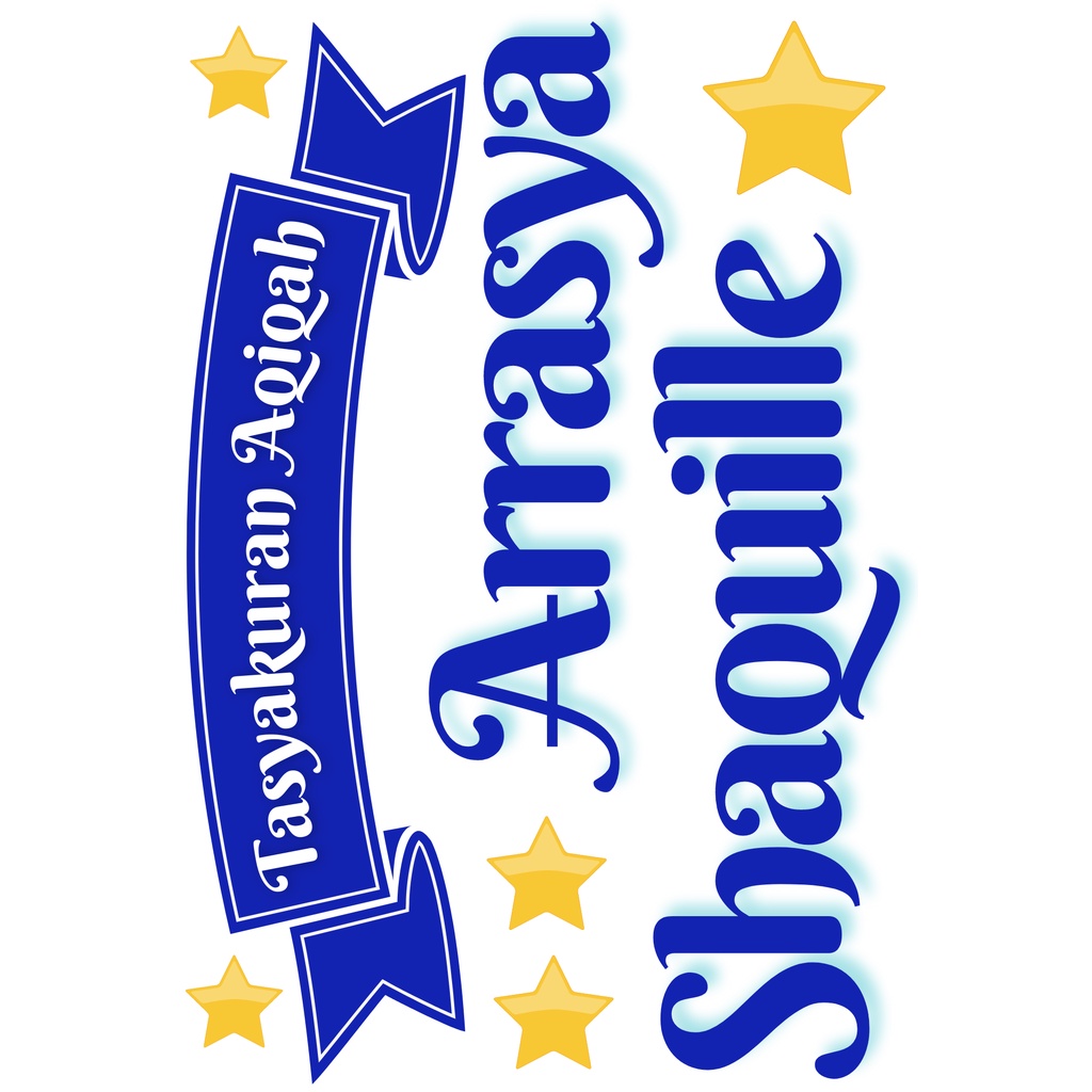 Tulisan Nama Custom Aqiqah Lamaran Nikahan Tedak Siten Khitan dan acara lainnya