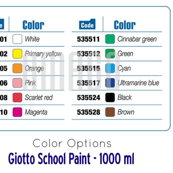 

GIOTTO SCHOOL PAINT - SCARLET RED - 1.000 ml - 535508