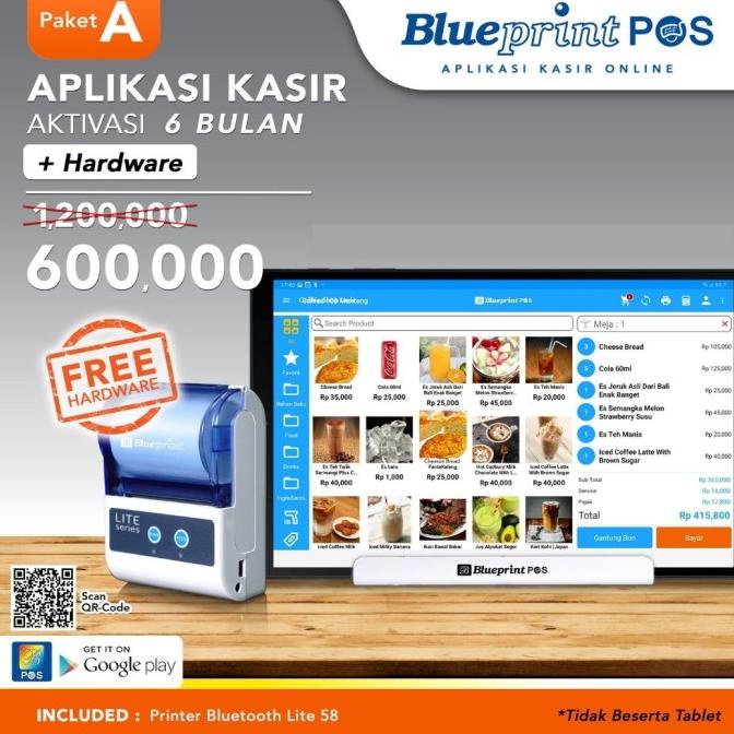 Paket Aplikasi Kasir Android Blueprint POS 6 Bulan Free Printer Kasir