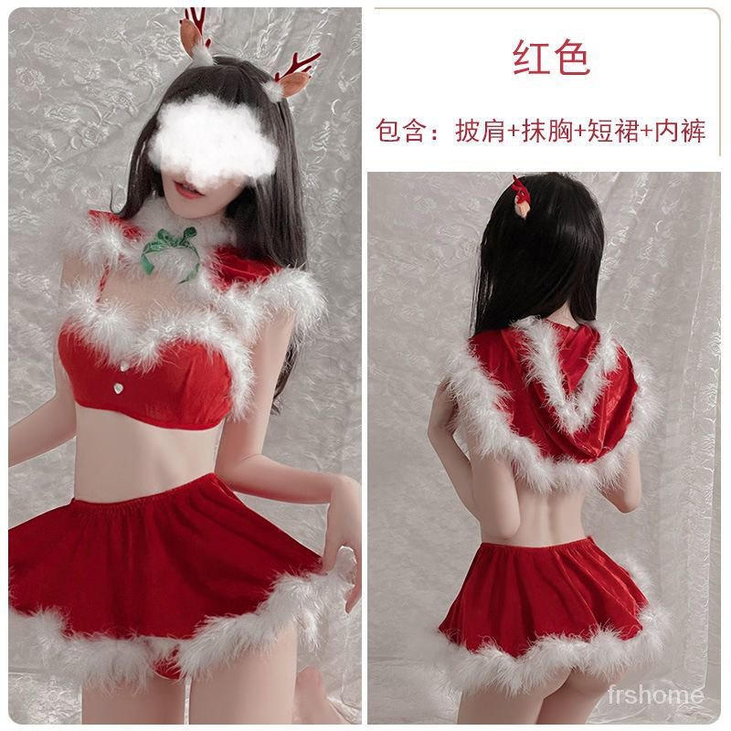 Seragam Natal seragam cosplay pakaian dalam Kostum Natal kostum cosplay cosplay mewah kostum dua pot